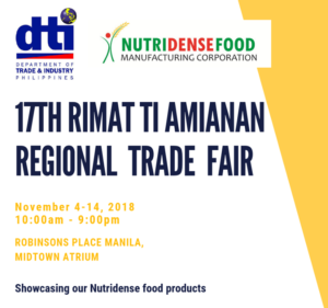Nutridense Food Manufacturing Corp goes to 17th RIMAT TI AMIANAN